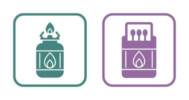 Camping Gas and Matches Icon vector