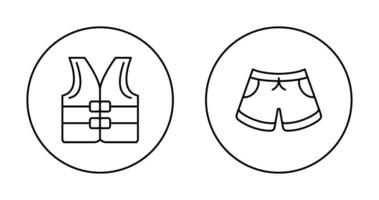 Life jacket and Swim Suit Icon vector