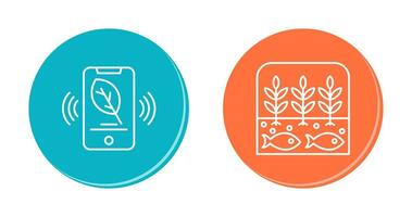 Smart Phone and Hydroponic Icon vector