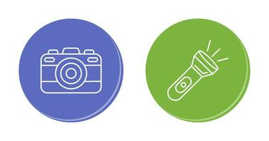 Camera and Flash Light Icon vector