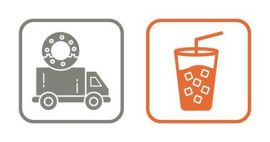 Delivery Truck and Cold Drink Icon vector