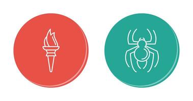 Torch and Spider Icon vector