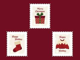 Christmas Theme Vector Arts with Christmas holiday celebration simple cute icons