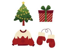 Christmas Theme Vector Arts with Christmas holiday celebration simple cute icons