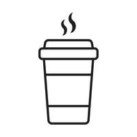Hot coffee cup vector icon. Paper coffee cup icon isolated on white background.