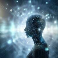Artificial intelligence, AI Generative. machine learning and modern futuristic computer technology concept. Business, Technology, Internet and network concept photo