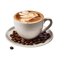 Cappuccino. Cup of coffee on the table. AI Generated png