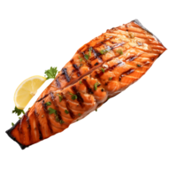 Grilled salmon isolated. Ai generated png