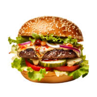 jugoso hamburguesa. ai generado png