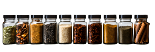 Isolated reusable spice jars. Ai generated png