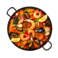 Spanish paella isolated Ai generated png