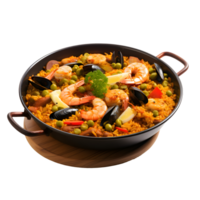 Spaans paella geïsoleerd ai gegenereerd png