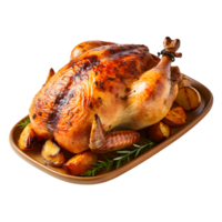 Whole roasted chicken. Grilled chicken. Ai generated png