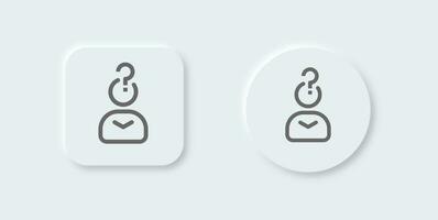 Guest line icon in neomorphic design style. Client privacy signs vector illustration.