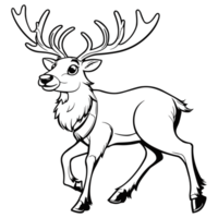 Reindeer Coloring Page for Kids, AI Generated png