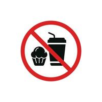 No food and drinks allowed icon symbol. No eating icon isolated on white background vector