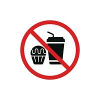 No food and drinks allowed icon symbol. No eating icon isolated on white background vector