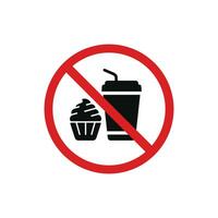 No food and drinks allowed icon symbol. No eating icon isolated on white background vector