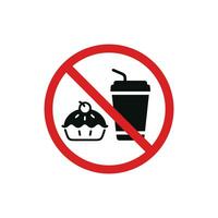 No food and drinks allowed icon symbol. No eating icon isolated on white background vector