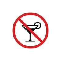 No alcohol icon sign symbol isolated on white background vector