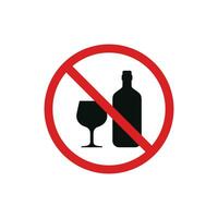 No alcohol icon sign symbol isolated on white background vector