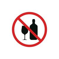 No alcohol icon sign symbol isolated on white background vector