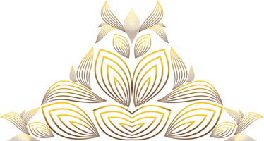 golden flower petal ornament png