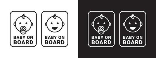 Baby on board badge. Baby on board sign icon. Child safety sticker warning emblem. Vector scalable graphics