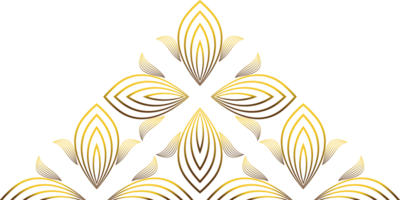 golden line flower petal decoration png