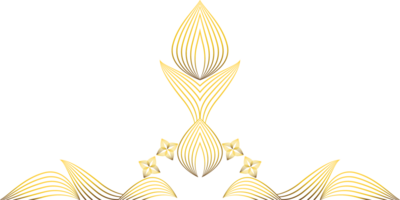 golden line flower petal decoration png