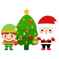 Santa Claus and Elf clipart, Merry Christmas and happy new year png