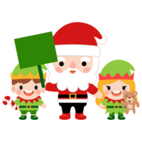 santa claus e duende clipart, alegre Natal e feliz Novo ano png