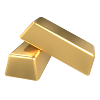 Gold Riegel. 3d realistisch Gold Bar. finanziell Konzept. 3d Rendern png