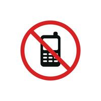 No phone allowed icon symbol isolated on white background. No call icon symbol vector