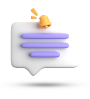 3d rendering of speech bubble for testimonial, 3D pastel icon set. png