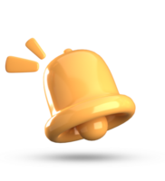 3d rendering of bell notification, 3D pastel icon set. png