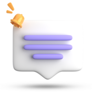 3d rendering of speech bubble for testimonial, 3D pastel icon set. png