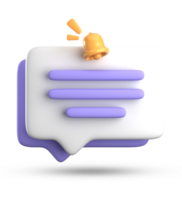 3d rendering of speech bubble for testimonial, 3D pastel icon set. png