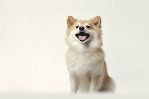 photo dog on a plain white background. ai generated