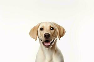 photo dog on a plain white background. ai generated