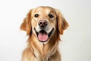 photo dog on a plain white background. ai generated