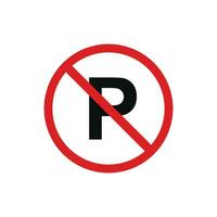 No parking sign symbol isolated on white background vector