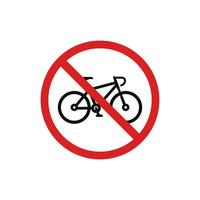 No bicycle icon sign symbol isolated on white background vector