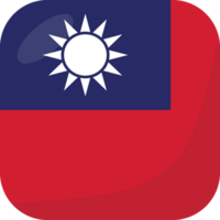 Taiwan flag square 3D cartoon style. png