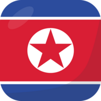 norte Coréia bandeira quadrado 3d desenho animado estilo. png