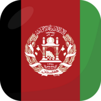 afghanistan flagga fyrkant 3d tecknad serie stil. png