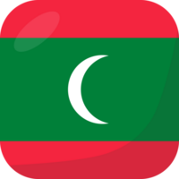 Maldiven vlag plein 3d tekenfilm stijl. png