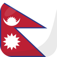 Nepal flag square 3D cartoon style. png