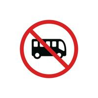 No bus icon sign symbol isolated on white background. No vehicles allowed icon vector