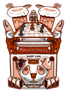 panda ajedrez ilustración png